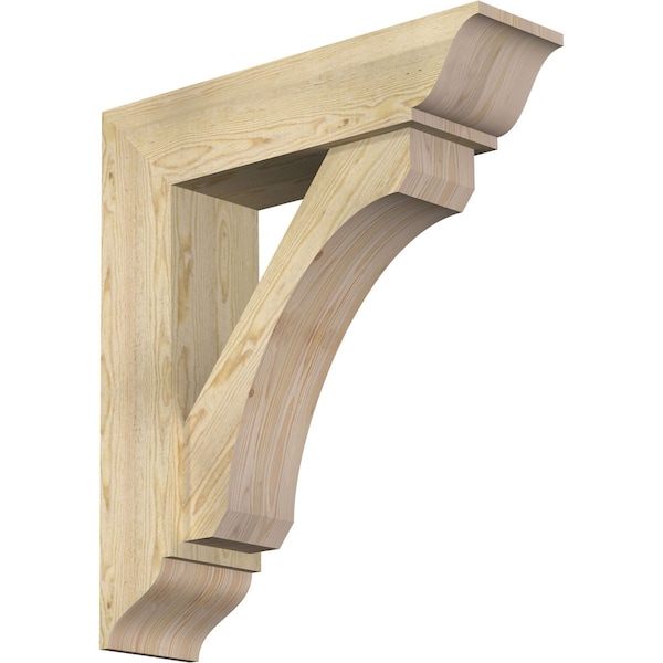 Ekena Millwork Legacy Traditional Rough Sawn Bracket w/ Offset Brace, Douglas Fir, 8"W x 30"D x 34"H BKT0806X30X34LEC01RDF - main